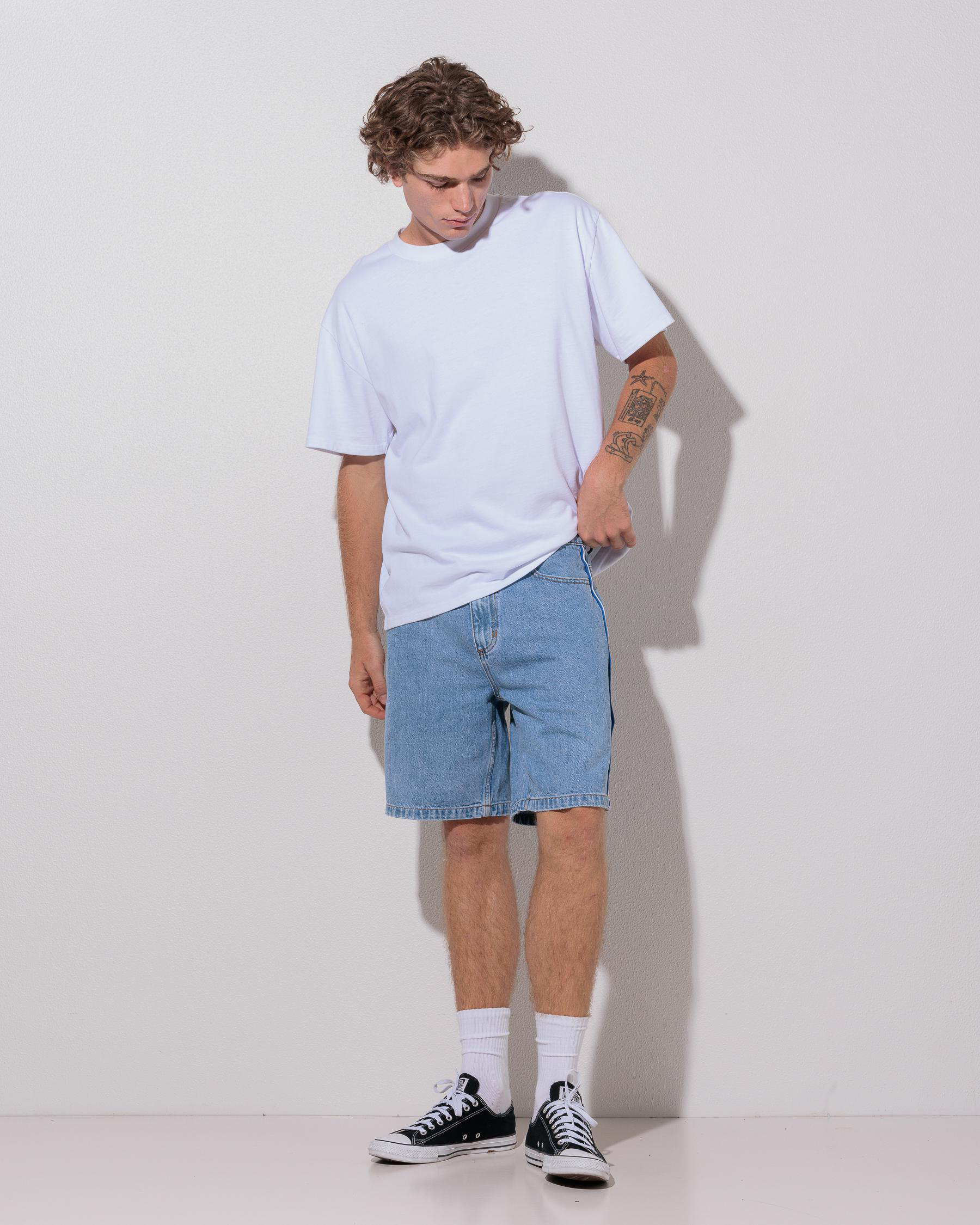 Heavy Static Slacker Relaxed Denim Shorts
