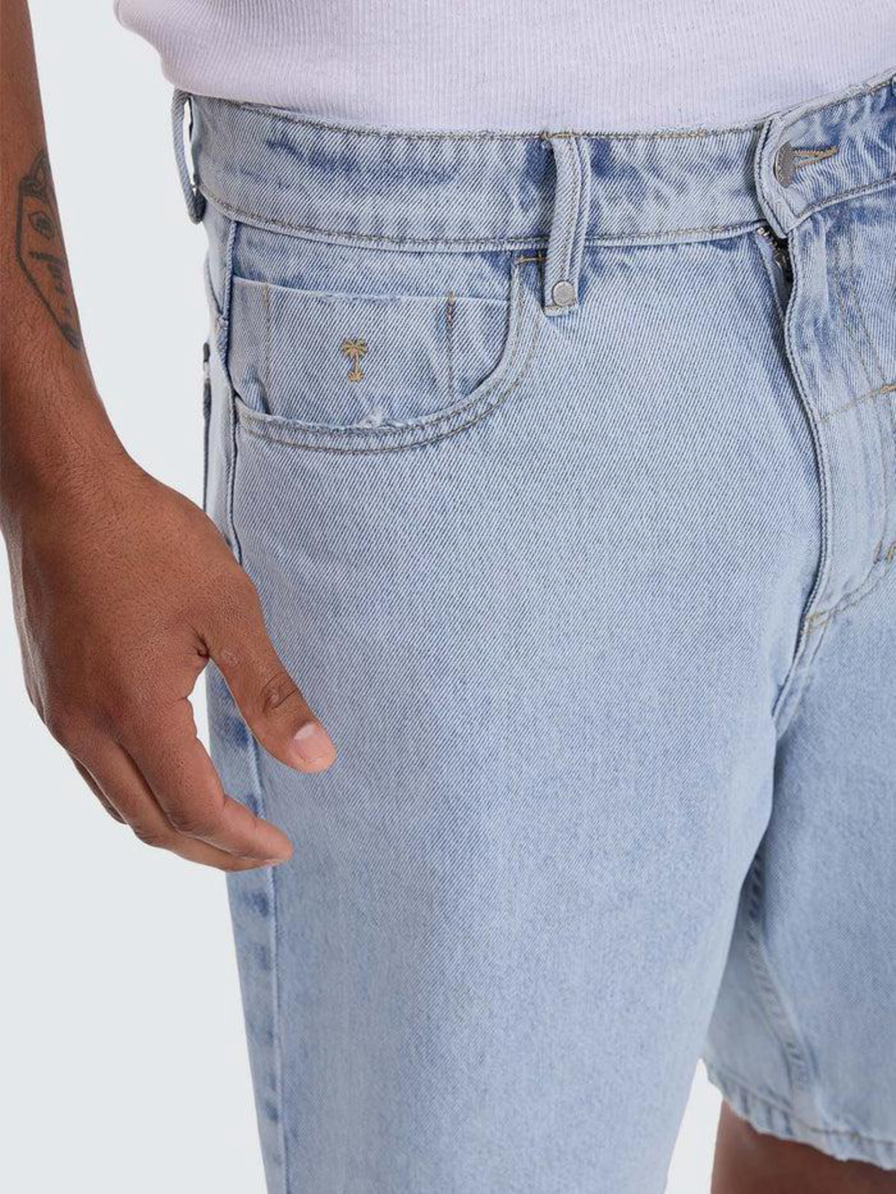 Mid Slacker Relaxed Long Denim Shorts