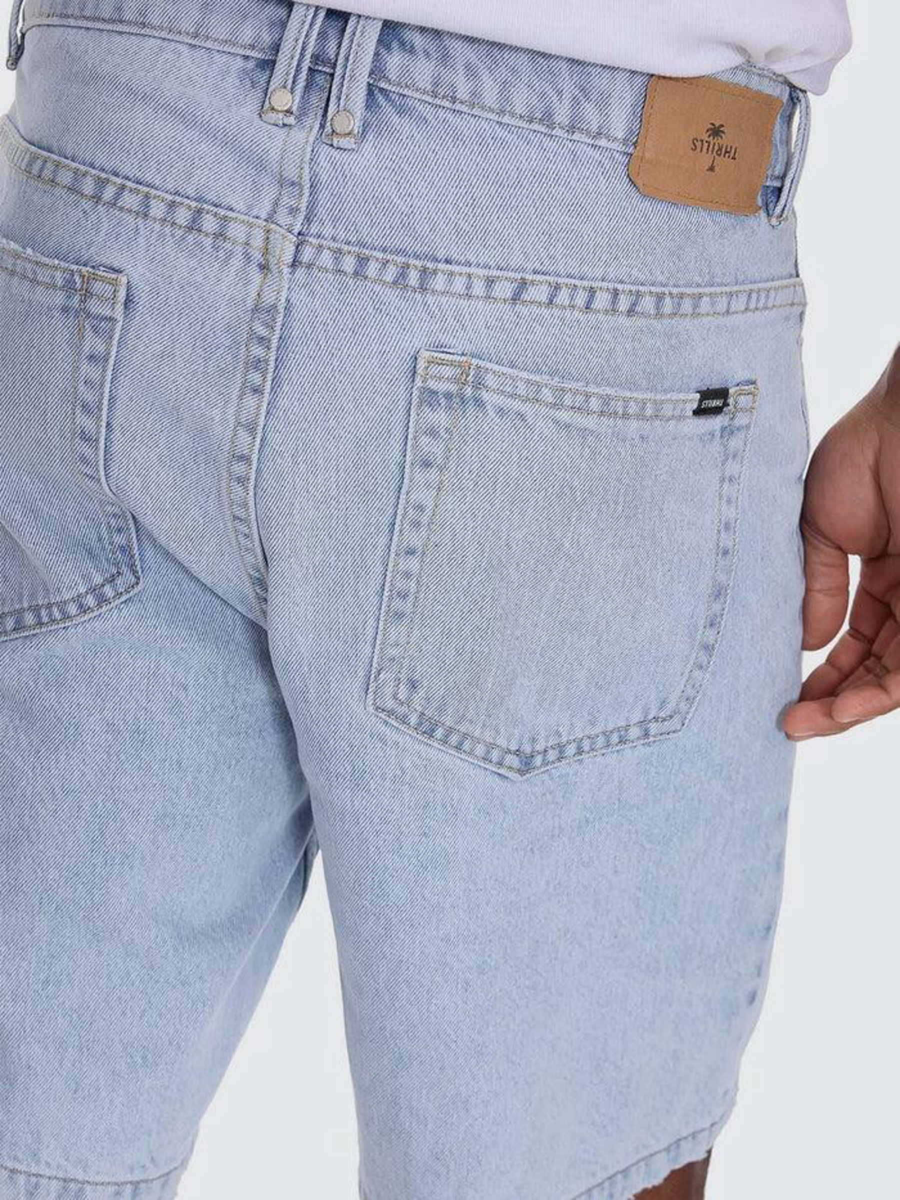 Mid Slacker Relaxed Long Denim Shorts