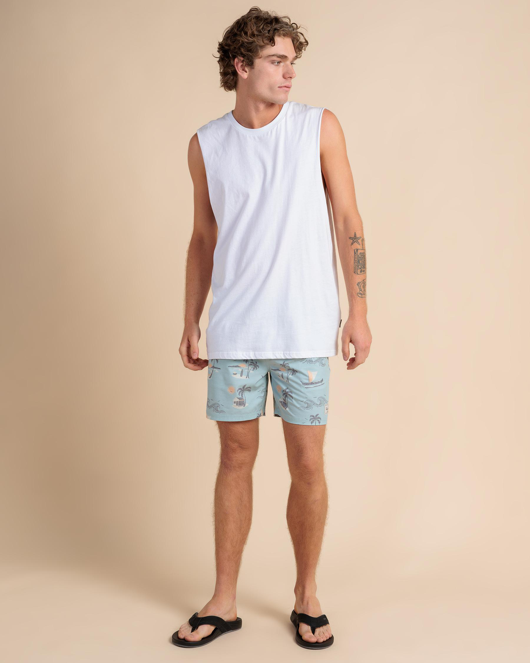Mist Elastic Waist Shorts