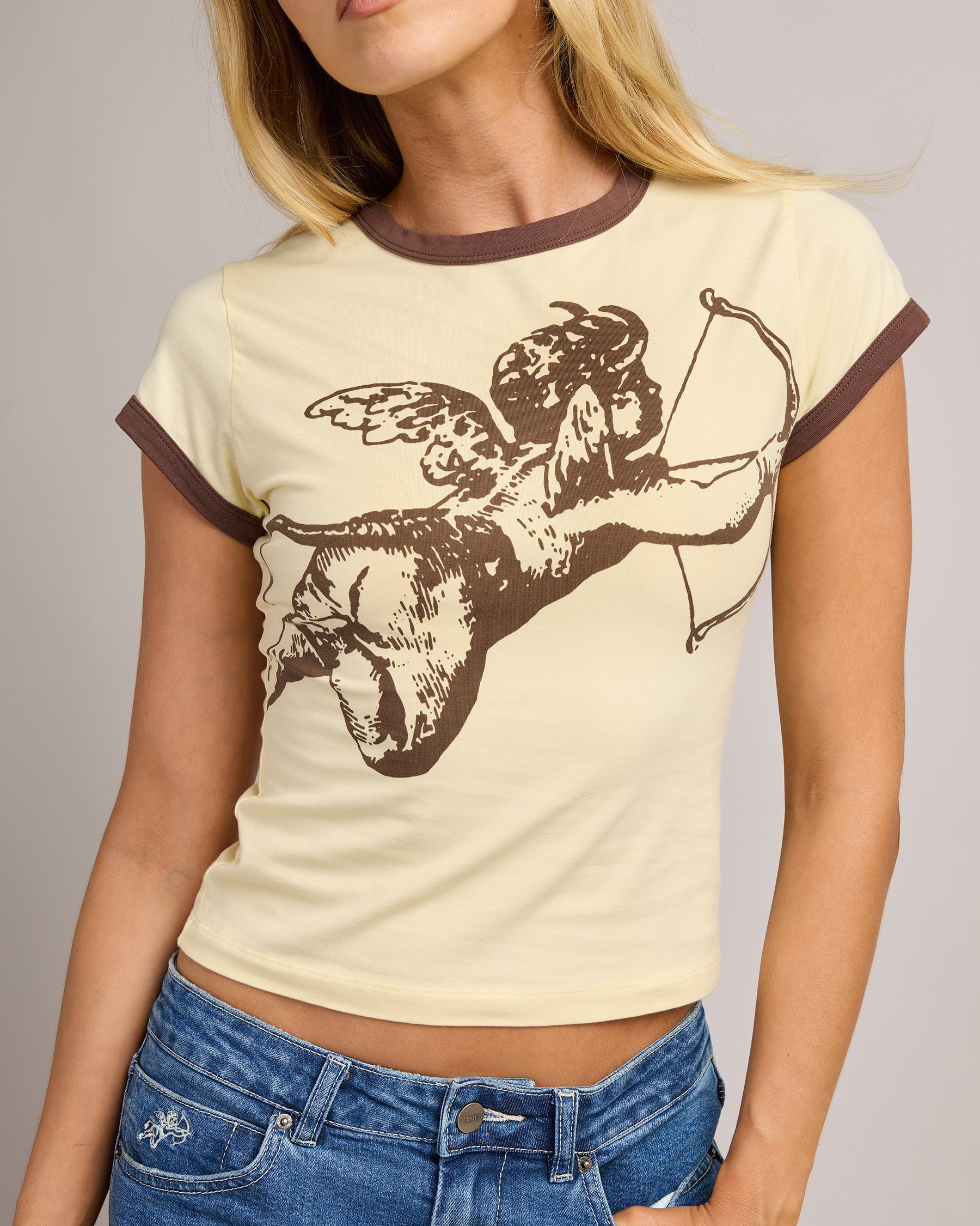 Cherub Cap Sleeve Ringer T-Shirt