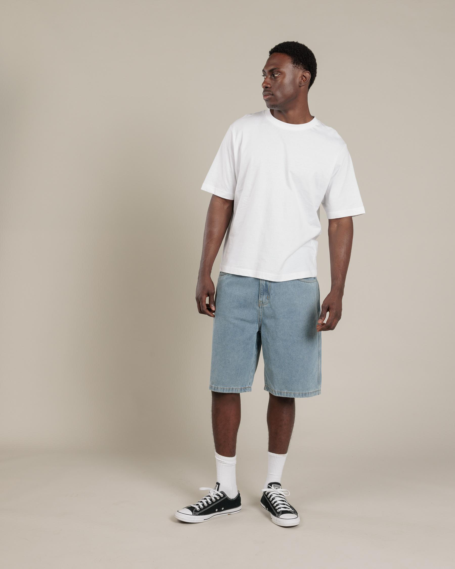 Print Denim Standard Shorts