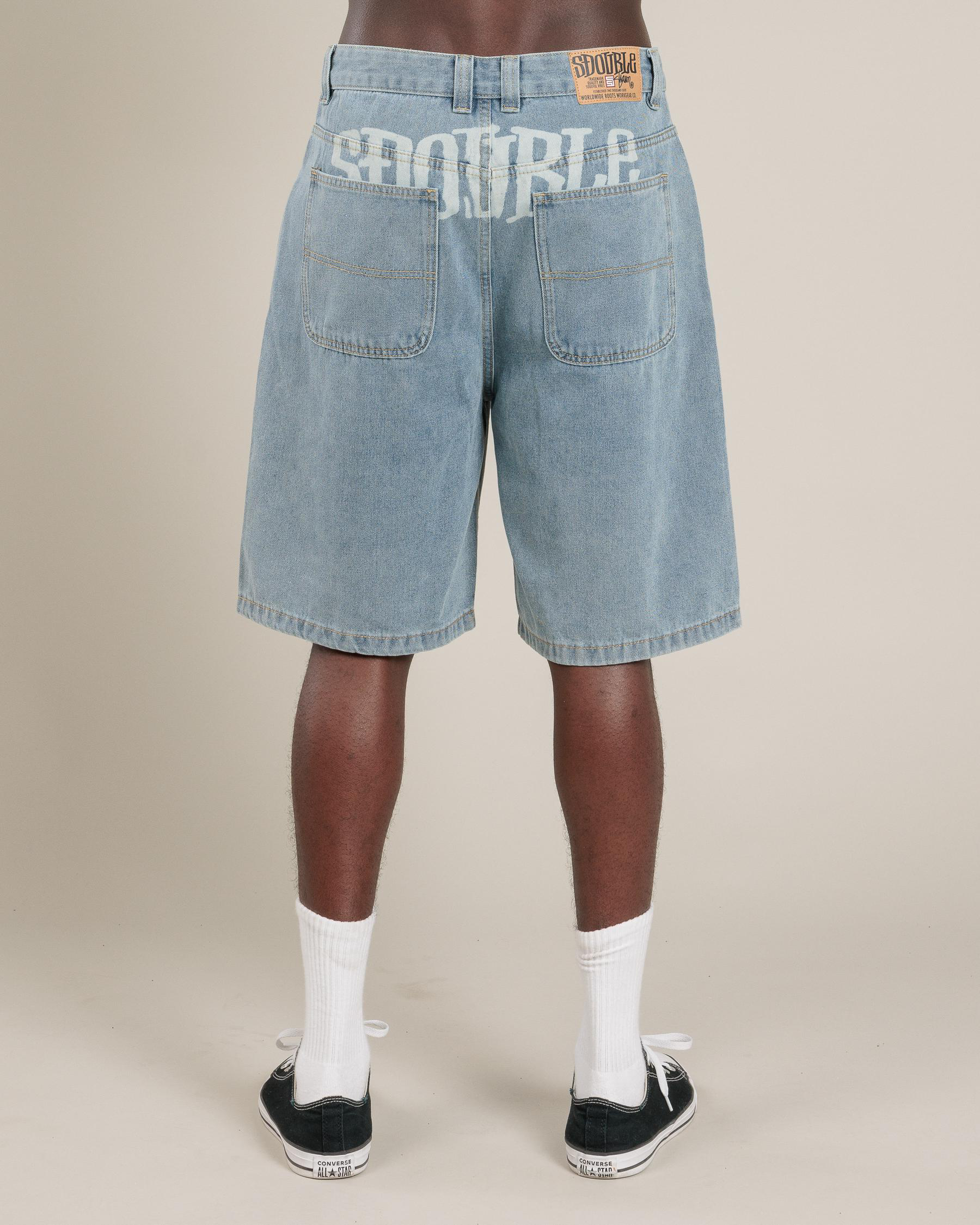 Print Denim Standard Shorts