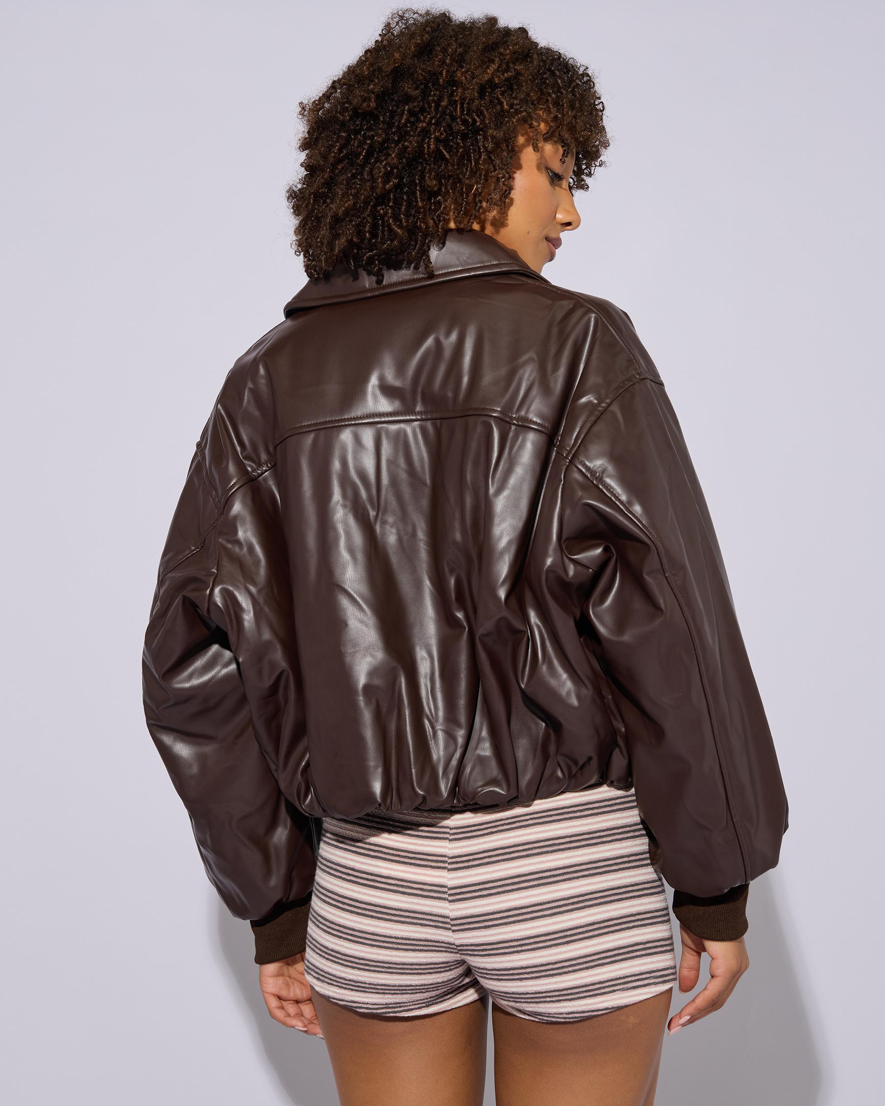 Huxley Faux Leather Puffer Jacket