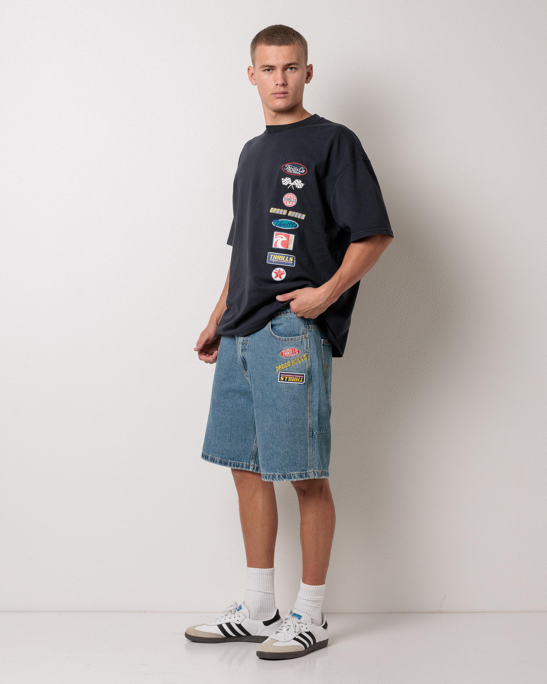 Total Service Mid Slacker Denim Shorts