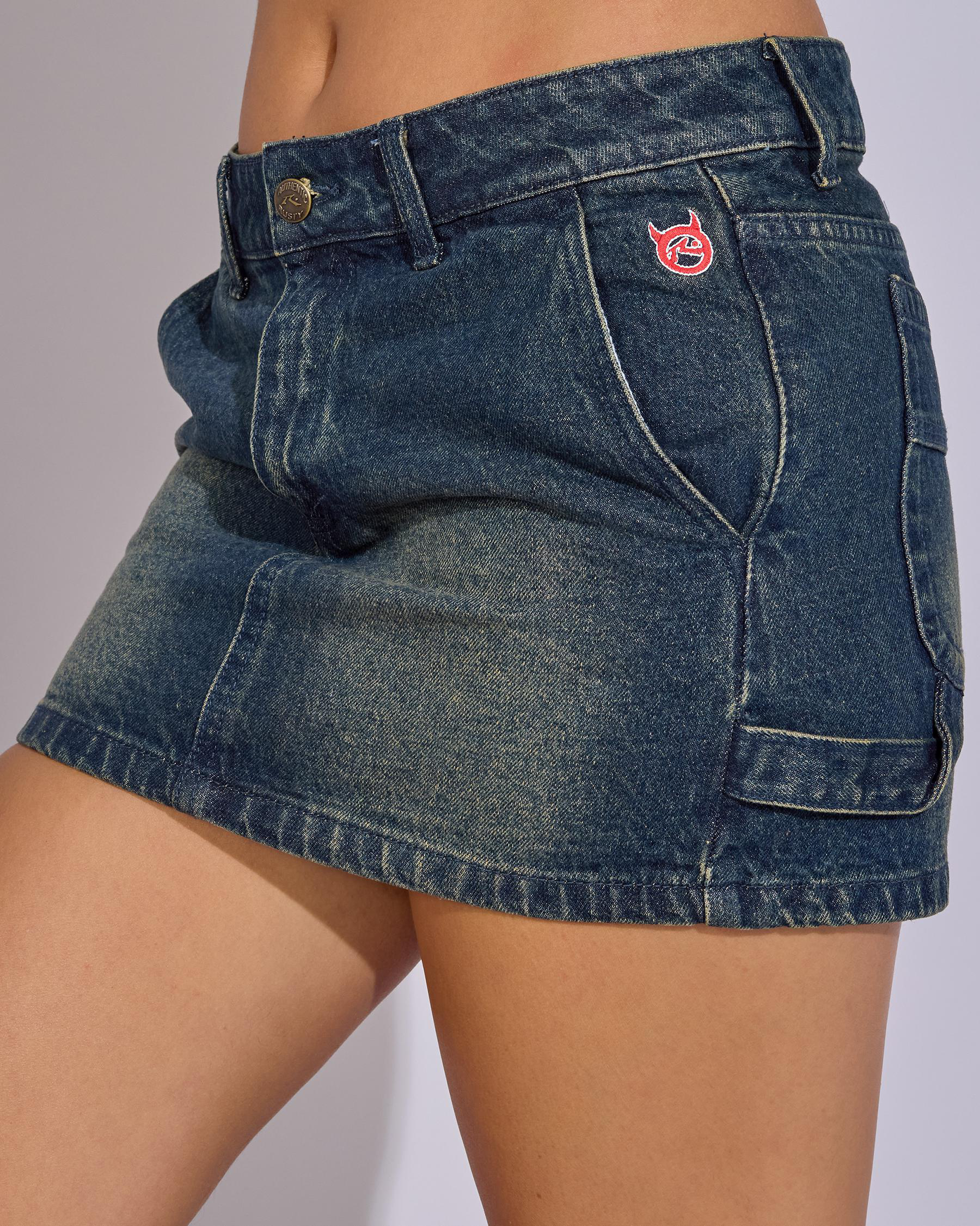 Billie Low Rise Denim Mini Skirt