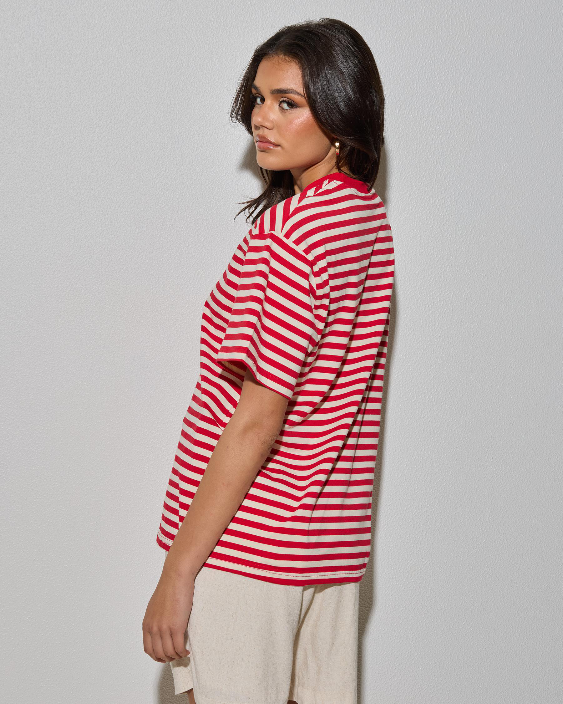 Elodie Stripe Oversized T Shirt