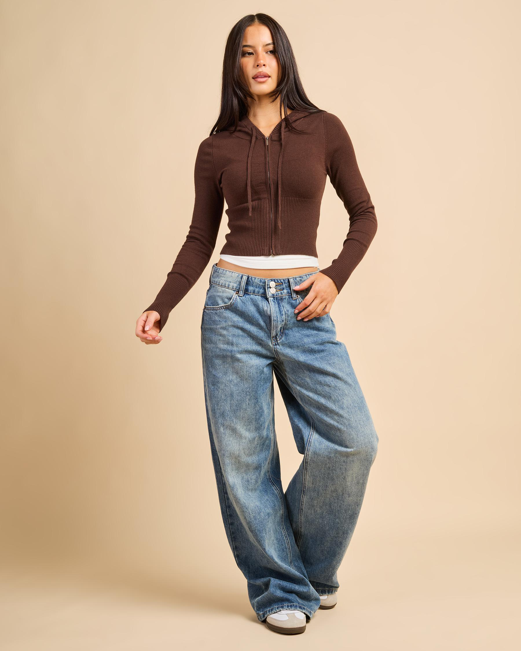 Georgie Zip Knit Hoodie