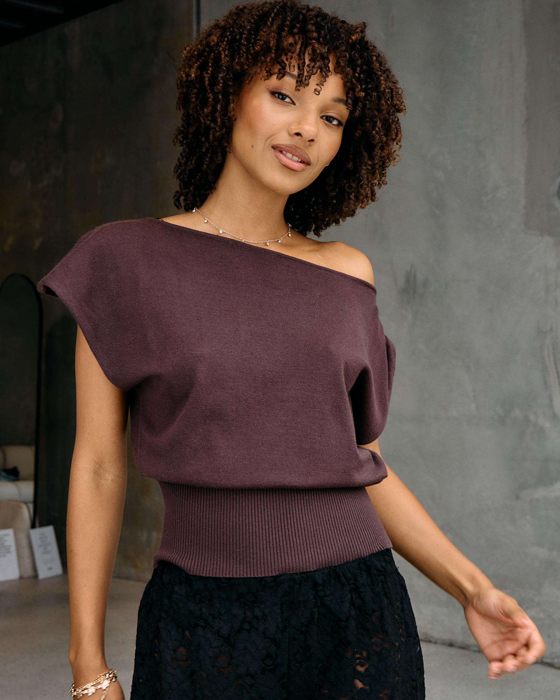 Levi Off Shoulder Knit Top