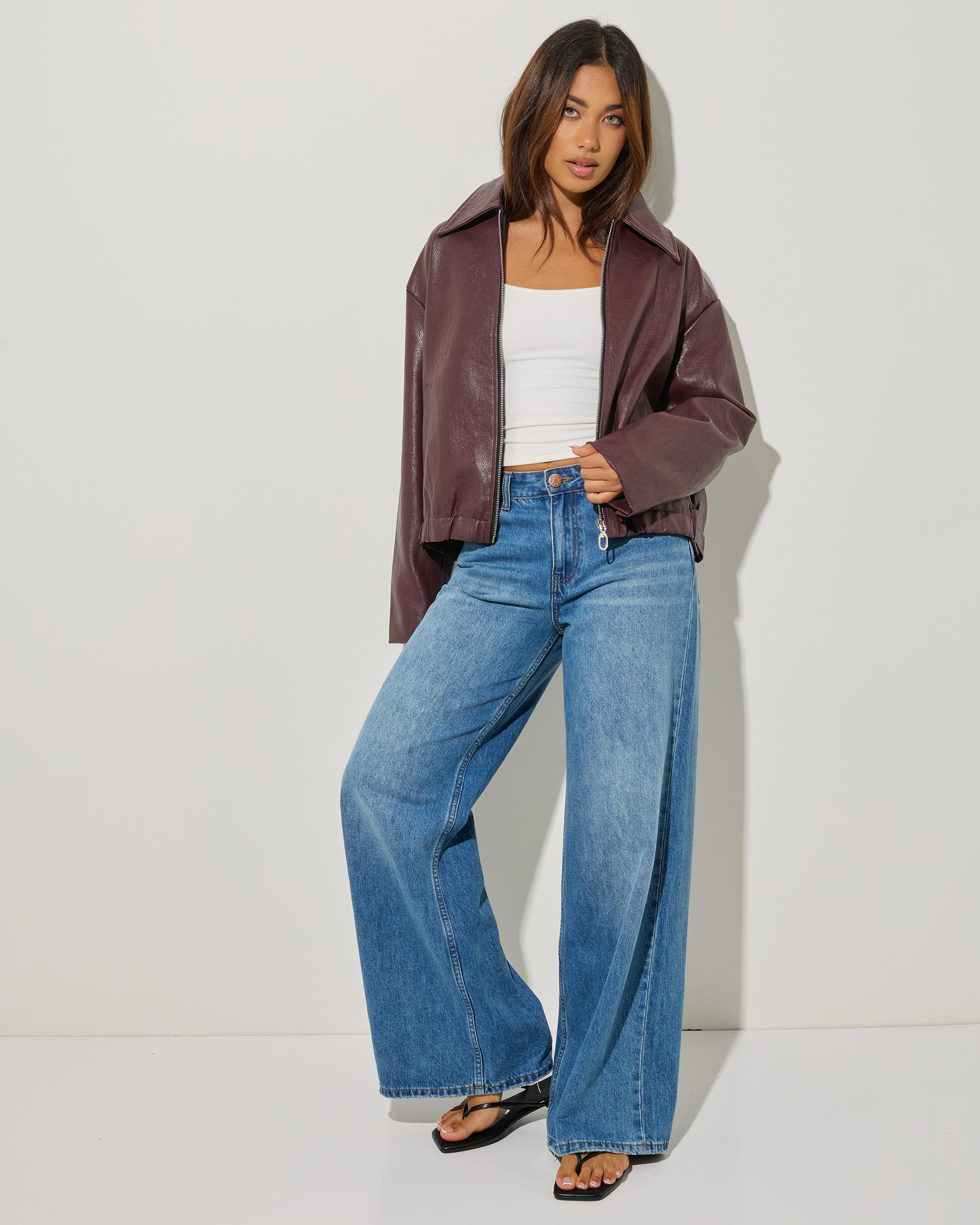 Pierce Faux Leather Jacket